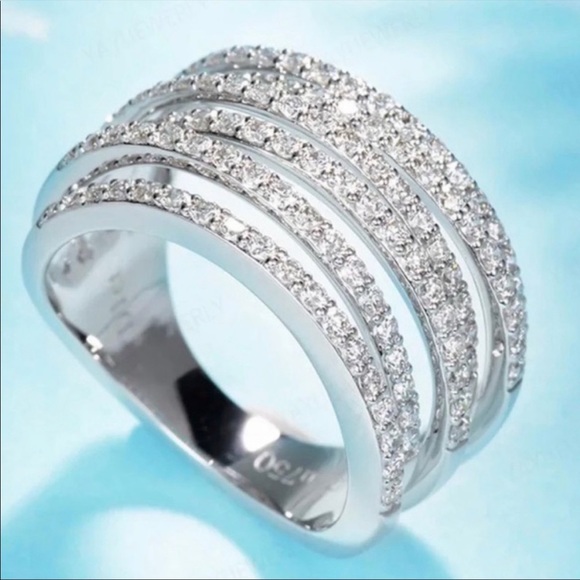 NEW💍6.4 CT 18K WHITE GOLD DIAMOND RING, CUTE RING, SHINY RING. - Picture 6 of 6